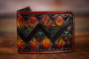 Zigzag Deadhead Themed - Sunset Black - Genuine Leather Wallet - Lotus Leather