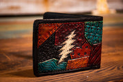 Cats Under the Stars Inspired Cyclops - Men's - Hand Tooled Leather Wallet - Lotus Leather
