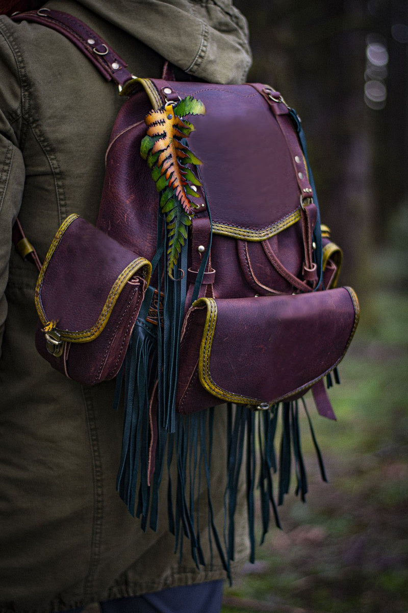 woodland leather backpack