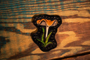 Wild Mushrooms - 4 Pack Set - Tooled Patches - Lotus Leather