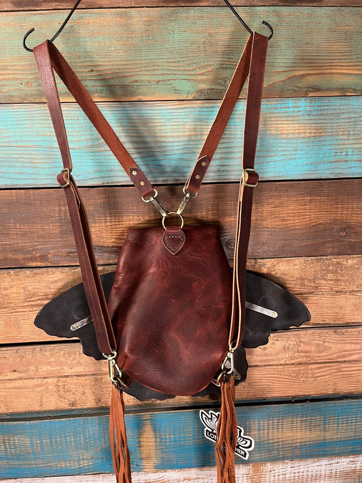 🦋 Buckeye Moon - Handcrafted Buckeye Moth Leather Backpack - Lotus Leather