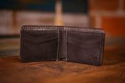 Handcrafted Leather Bifold Wallet - Trout Design for Fishing and Nature Enthusiasts - 6 Card Slots and Cash Section - Lotus Leather