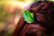 Handcrafted Leather Leaf Hair Clip - Green or Autumn Tones - Nature - Inspired Hat Accessory - Artisan Gift - Lotus Leather