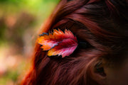 Handcrafted Leather Leaf Hair Clip - Green or Autumn Tones - Nature - Inspired Hat Accessory - Artisan Gift - Lotus Leather