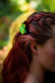 Handcrafted Leather Leaf Hair Clip - Green or Autumn Tones - Nature - Inspired Hat Accessory - Artisan Gift - Lotus Leather