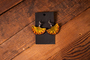 Handmade Leather Ginkgo Leaf Earrings - Gold or Green Nature - Inspired Earrings for Gardeners and Foragers - Lotus Leather