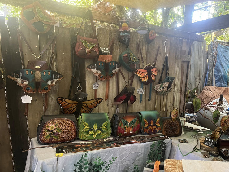 🦋 Sunflare Monarch - Monarch Butterfly Leather Backpack - Lotus Leather