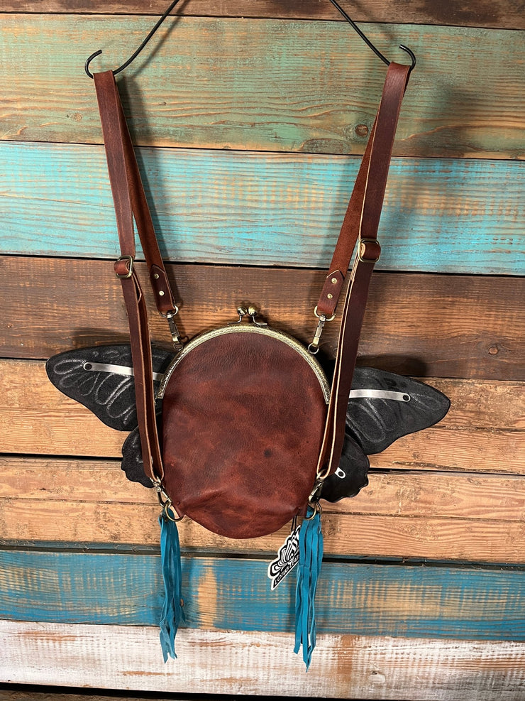 🦋 Sunflare Monarch - Monarch Butterfly Leather Backpack - Lotus Leather