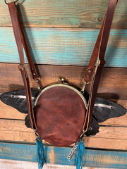 🦋 Sunflare Monarch - Monarch Butterfly Leather Backpack - Lotus Leather