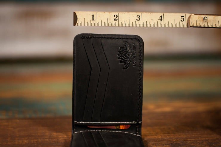 Zigzag Deadhead Themed - Sunset Black - Genuine Leather Wallet - Lotus Leather