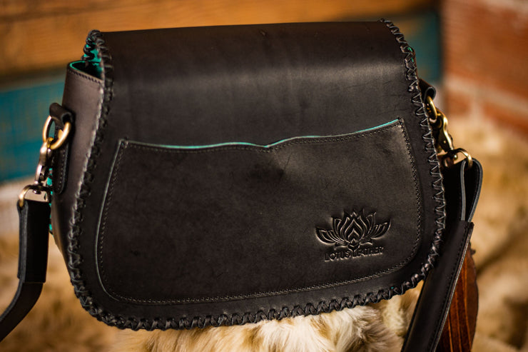 Country Life Wisteria Flower - Handmade Leather - Shoulder Bag