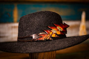 Azurescens Mushroom - Tooled Leather Hat Band - Lotus Leather