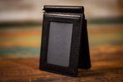 Beard Silhouette - Money Clip - Tooled Leather Minimalist Wallet - Lotus Leather
