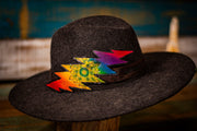 Cannabis Mandala and Rainbow - Tooled Leather Hat Band - Lotus Leather