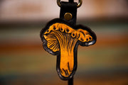 Chantrelle Mushroom - Leather Keychain - Lotus Leather