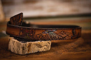 Cryptid Creature - Men's - Tooled Leather Belt - Lotus Leather