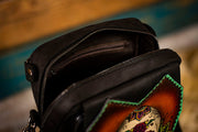 Dead Themed - Filigree Bolt Design - Crossbody Messenger Bag - Lotus Leather