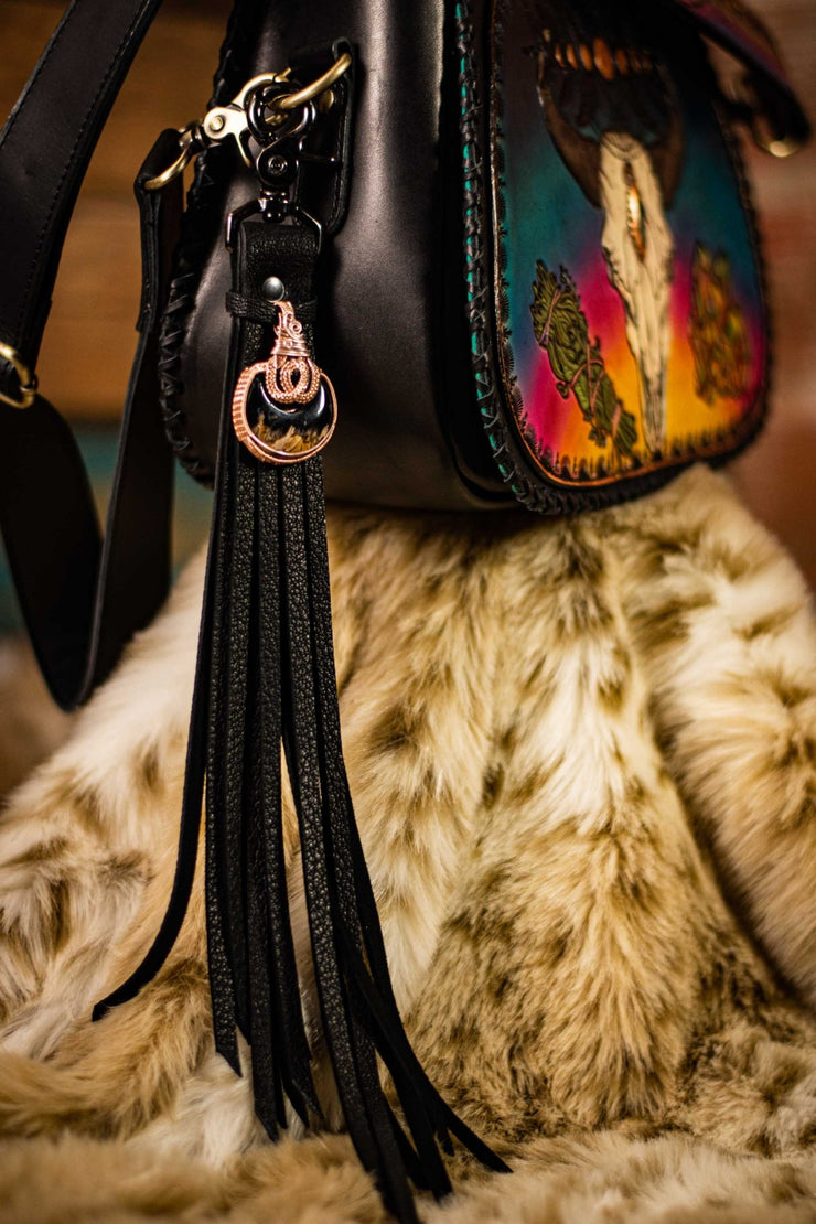 Desert Spirit Buffalo Skull - Leather Bag - Lotus Leather