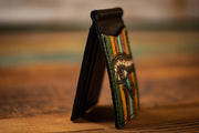 Eye Of Horus - Money Clip - Tooled Leather Minimalist Wallet - Lotus Leather