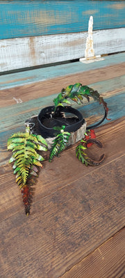 Fern Leaf - Adjustable Leather Cuff Bracelet - Lotus Leather