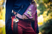 Fringy Dogwood Flower - Bag Charm or Keychain - Lotus Leather