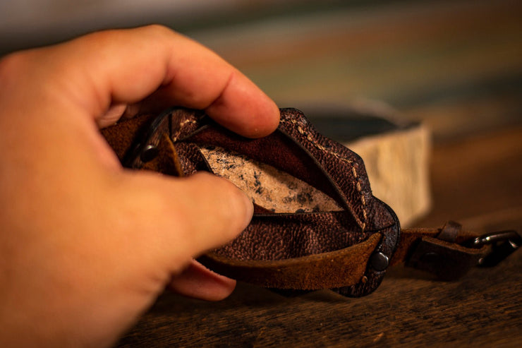 Hand Carved Leather Stash Cuff- Roses - Lotus Leather