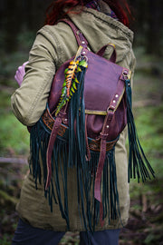 Handcrafted Woodland Brown Leather Backpack - Customizable with Modular Detachable Pockets - Lotus Leather