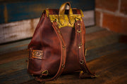 Handcrafted Woodland Brown Leather Backpack - Customizable with Modular Detachable Pockets - Lotus Leather