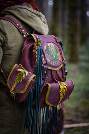 Handcrafted Woodland Leather Backpack - Customizable with Modular Detachable Pockets - Lotus Leather