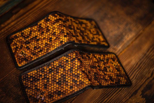 Honeybee - Tooled Leather Wallet - Lotus Leather
