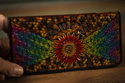 Honeycomb and Skulls - BMFS 33 - Tooled Long Leather Wallet - Lotus Leather
