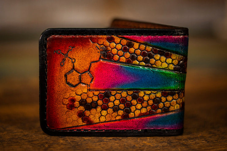 Honeycomb Terrapin - Dead Themed - Tooled Leather Wallet - Lotus Leather