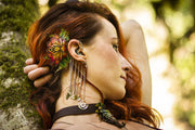 Lotus Flower - with Beads or Bells - Leather Ear Cuff Wraps - Lotus Leather
