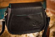 Luna Moth and Strawberry - Tooled Leather Handbag - Lotus Leather