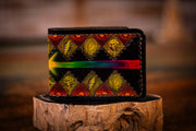 PHOTOS- Handcrafted Rainbow Burst Leather Wallet with Stealie, Terrapins, Dancing Bears, & Bertha Skeleton - Lotus Leather