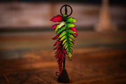 PHOTOS- Pink & Green 3D Leather Fern Keychain - Lotus Leather