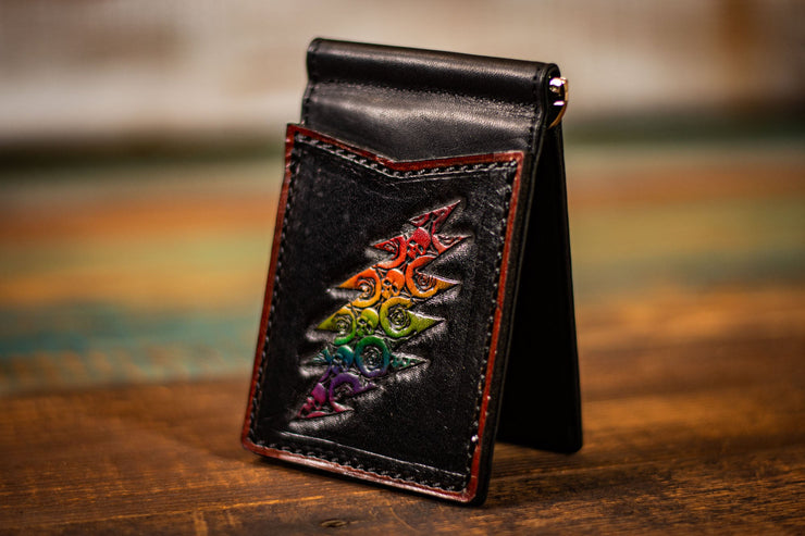 Tooled Leather Clip Wallet