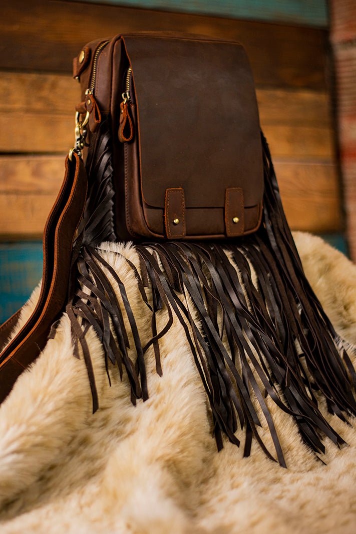 Brown Vegan Leather Vintage Fringe Bag Tassels Crossbody Bucket Bags |  Baginning