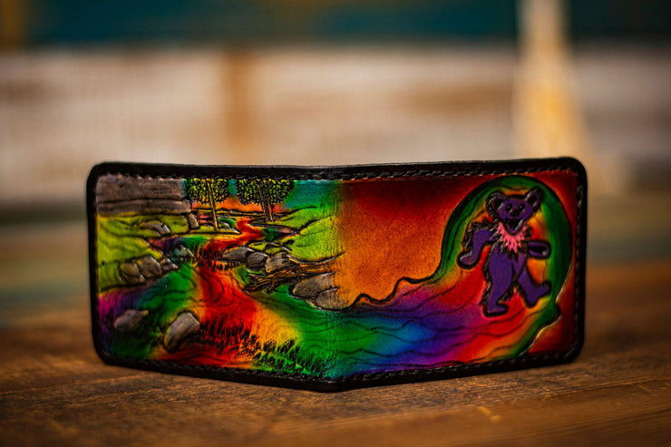 Rainbow River Dancing Bear Dead Themed Wallet - Lotus Leather