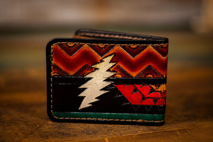 Retro GD - Tooled Leather Wallet - Lotus Leather