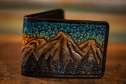 Sacred G Mountains - Tooled Leather Wallet - Lotus Leather