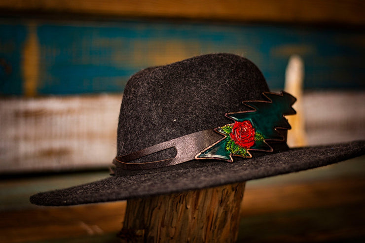 Scarlett Begonia - Tooled Leather Hat Band - Lotus Leather