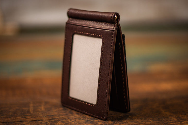 Stealie Bolt - Money Clip - Tooled Leather Minimalist Wallet - Lotus Leather