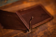 Stealie - Money Clip - Tooled Leather Minimalist Wallet - Lotus Leather