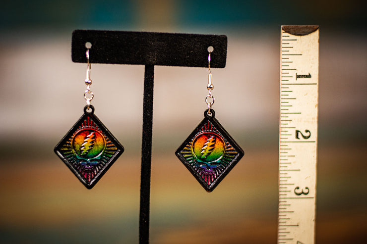 Steal Your Face - Multiple Colors Available - Tooled Leather Earrings