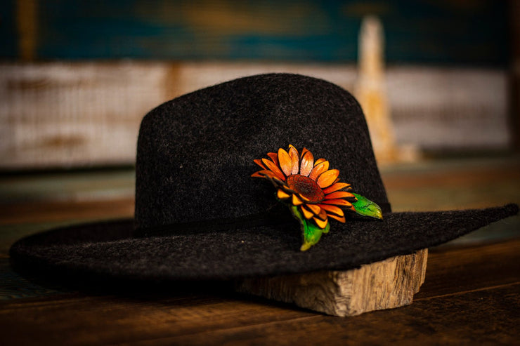 Sunflower - Fern Leaf - Multiple Colors - Leather Hat or Hair Clip - Lotus Leather