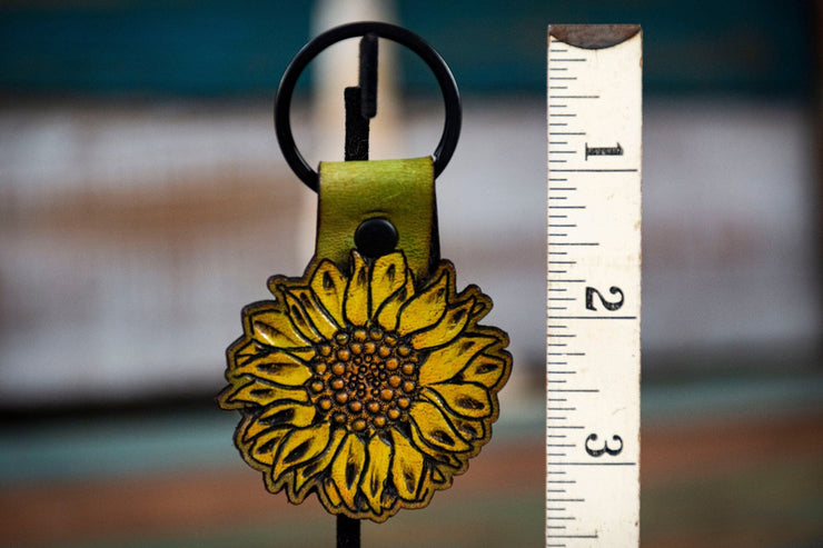 Sunflower - Leather Keychain - Lotus Leather
