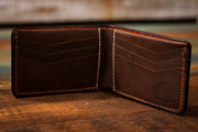 Sunset Bigfoot and UFO - Tooled Leather Wallet - Lotus Leather