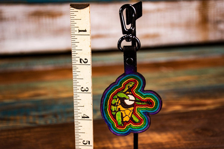 Terrapin and Banjo - Tooled Leather Keychain - Lotus Leather