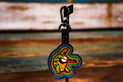 Terrapin and Banjo - Tooled Leather Keychain - Lotus Leather